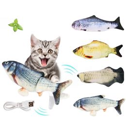 Pet Soft Plush Electric Fish Shape Cat Bite Resistant Toy Interactive Gift Fish Catnip Toys Simulation Fish Toy w-00714