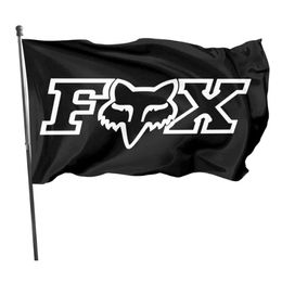 Fox Motocross Flags Outdoor Decoration Banners 3X5FT 100D Polyester Hot Design 150x90cm Fast Shipping Vivid Colour With Two Brass Grommets