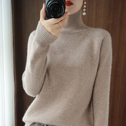 2021 Women Turtleneck Cashmere Sweater Autumn Winter Sloid Color Knitted Jumper Female Casual Basic Bottoming Pullover Sweaters