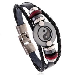 Yinyang Bracelet Mulltilayer Leather Bracelets bangle cuff for women men fashion jewelry will and sandy