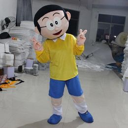 Halloween yellow clothing Boy Mascot Costume Cartoon Anime theme character Adult Size Christmas Carnival Birthday Party Fancy Outfit