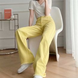 TRAF Women 2021 Fashion Pockets Wide-Leg Jeans Vintage High Waist Zipper Fly Female Denim Trousers Streetwear Q0802