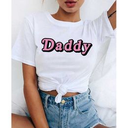 Harajuku Daddy T Shirt Women Satan Is My Sugar Daddy Aesthetic Kawaii Shirt Ullzang 90s tshirt Fashion Top Tees Female X0527