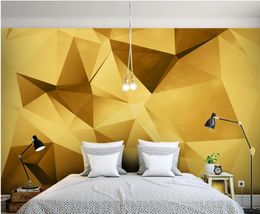 Modern classic painting wallpaper minimalist golden solid geometric wallpapers background wall TV background wall