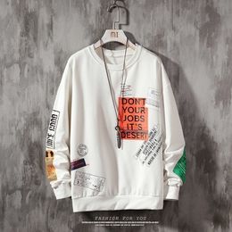 Print hoodies letter Oversized Pullover Sweatshirts Hoodies Men Harajuku Hip Hop Hipster Streetwear Hoodie Tops 201112