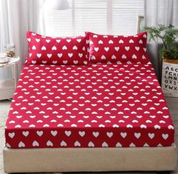 15 Pattern Fitted Sheet Bed Sheet with Elastic Band Couple Mattress Protector Cover Bedspreads Bedclothes Linens 180*200cm 210626