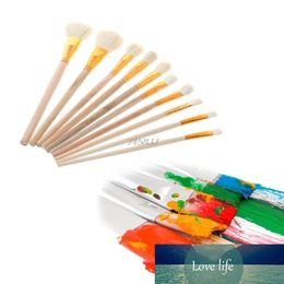 10Pcs Brushes Set for Art Painting Oil Acrylic Watercolour Drawing Craft DIY Kid Drop ship
