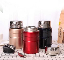 600ML Portable Stainless Steel Food Soup Containers Vacuum Flasks Thermocup Thermos Lunch Box 210907