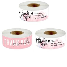 120pcs Roll Thank You For Your Order Label Adhesive Stickers Store Box Gift Bag Baking Business Package Decoration