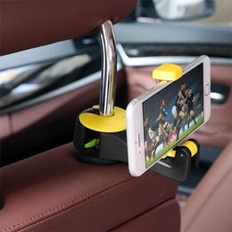 New 2 in 1 Car Headrest Hook with Phone Holder Seat Back Hanger for Bag Handbag Purse Grocery Cloth Foldble Clips Organiser
