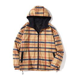 Men's Hoodies & Sweatshirts Hoodie Men 2021 Autumn Winter Hooded Plaid Loose Open Shirt Fashion Patchwork Plus Size For