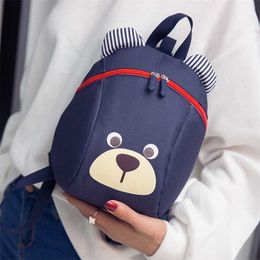 Baby Anti-lost Bag Polyester Cartoon Bear Safety Harness Backpack Children Comfortable Schoolbag Toddler Walking Keeper Strap 211025