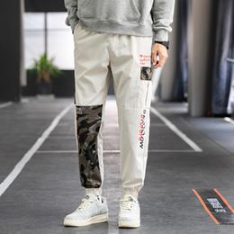 Men Printing Cargo Pants Fashion Trend Casual Hip Hop Drawstring Loose Sports Trousers Designer Autumn High Quality Male Straight Sweatpants