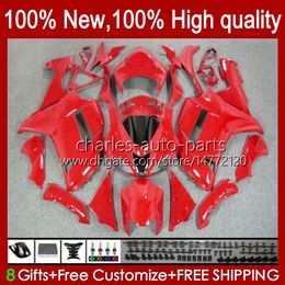 Motorcycle Bodys For KAWASAKI NINJA ZX 6R 600CC 6 R ZX600C ZX-600 ZX6R 07 08 Bodywork 10No.73 ZX-636 600 CC ZX600 ZX636 07-08 ZX-6R ZX 636 2007 2008 Fairings Kit glossy red