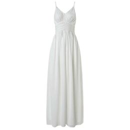 PERHAPS U White Strap Backless Hollow Out Solid V Neck Empire Maxi Long Dress Chiffon Summer Beach Vocation Party D0596 210529