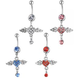 YYJFF D0567-1( 4 colors ) Clear Nice style belly ring Purple color Angel as imaged piercing body jewelry