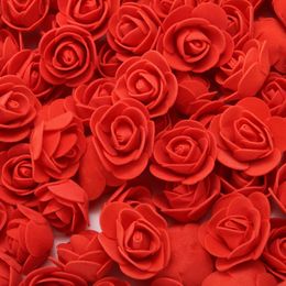 2cm Dekorativ blomma Teddy Bear Rose PE Foam Artificiell bukett för hembröllopsdekoration DIY-krans Fake