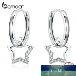 bamoer Statement Wedding Jewellery Clear CZ Earrings with Star Charm Women Genuine 925 Sterling Silver Fine Jewellery BSE276 Factory price expert design Quality Latest