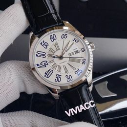 Classic Men geometric irregular roman number Watches Stainless Steel Automatic Mechanical sport calendar Watch 40mm Real leather