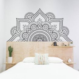 Half Mandala Sacred Geometry Yoga Wall Sticker Vinyl Home Decor Living Room Bedroom Sofa Headboard Decals Removable Mural 4128 210308