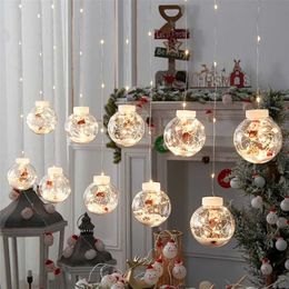 2022 Christmas Decortions for Home LED Curtain String Light Ball Santa Claus Year Xmas Navidad Tree Decoration 211105