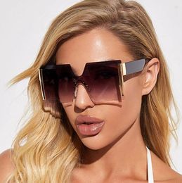 Wholesale high quality sunglasses frameless one-piece female fashion accessories social gifts