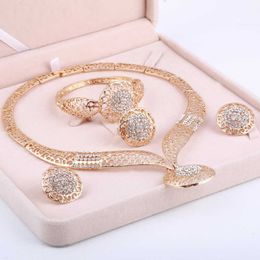 Jewellery Sets Luxury designer Bracelet MINHIN Women Delicate Gold Bridal Rhinestone Pendant Collar Crystal Earrings Rings Wedding Accessories