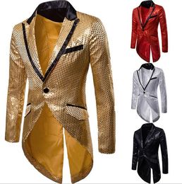 European and American hot sale men's autumn and winter sequins decorative design evening dress tuxedo men's lapel suit XZ31