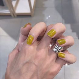 Korean Couple Flower Band Rings for Women Punk Trendy Vintage Blossom Open Finger Ring Fashion Small Daisy Flower Rings Party Jewelry