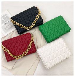 Branded Women Shoulder Bags 2021 Thick Chain Quilted Shoulders Purses And Handbags Clutch Bag Ladies HandBag 51