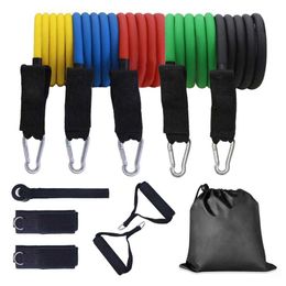 11Pcs/Set Resistance Bands Elastic Workout Band Yoga Exercise Fitness Band Rubber Loop Tube Pull Rope Training Fitness Equipment H1026