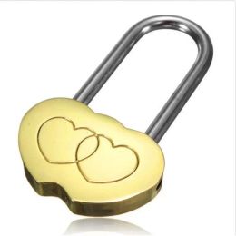 Party Favor Padlock Love Lock Engraved Double Heart Valentines Anniversary Day Gifts Lock Wedding Decor