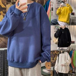 Men Harajuku Hoodies Sweatshirts Oversized Men Streetwear O Neck Black Loose Hoodie Tops Male Hiphop Winter Basic Hoodies 211014