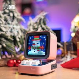 pixel led display board Canada - Divoom Ditoo Retro Pixel Art Bluetooth Portable Speaker Alarm Clock DIY LED Display Board, Christmas Gift Home Light Decoration