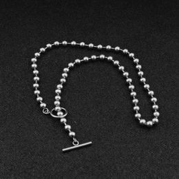 Pendant Necklaces Titanium Steel For Women Bead Chain OT Buckle Necklace Fashion Men And Wild Simple Jewellery Trend Couple Gifts