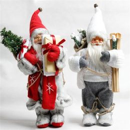 New Year's Gift New Christmas Decorations 30cm Santa Claus Doll Frameless oil painting Plush Santa Claus Toy Ornaments Christmas 201017
