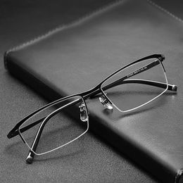 Fashion Sunglasses Frames Men Titanium Alloy Glasses Frame Comfortable Male Square Ultralight Eye Myopia Prescription Business Eyeglasses