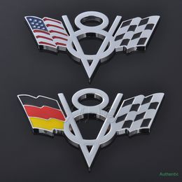 volkswagen emblems Australia - Car Sticker Germany USA America Flag Badge Auto Emblem Decal For V8 Logo BMW Mercedes Audi Volkswagen Ford Chevrolet Dodge Jeep
