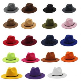 Fashion men fedoras Top hat women's fashion Belt jazz hat winter spring black Woollen blend cap outdoor casual hat free shipping