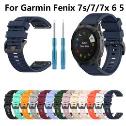 26 20 22mm Straps Sport Silicone Watchband Wriststrap for Garmin Fenix 6X 6 6S Pro 5X 5 5S 7X 7 7S 3HR enduro/TACTIX DELTA /descent mk1/EPIX Easy Fit Quick Release wirstband