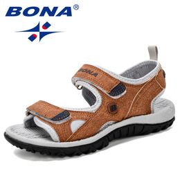 BONA New Popular Children Sandals Summer New Boy Beach Shoes Kids Casual Sandals Children Comfortable Sport Sandals Trendy 210306