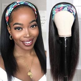 Headband Wig Synthetic Straight Hair Wigs for Black 14-24 inch Machine Made Wig Natural Looking for Daily Wearfactory direct