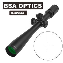 BSA OPTICS 8-32X44 AO Hunting Scopes Riflescope 30mm Tube Diameter Sniper Gear Front Sight For Air Rifles Long Eye Relief Rifle Scope