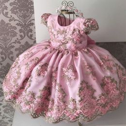 New Baby dress han edition infant court costume embroidery children summer princess dress lace wedding dress Baby girl clothes 210303