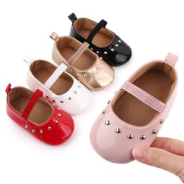 Newborn Baby Infant Girls Toddler First Walker PU Anti-slip Cute Classic Princess Dress Shoes Crib Shoe