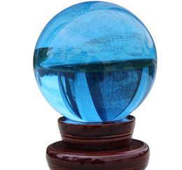 2022 Wholesale New!40mm Asian Rare Natural Quartz Blue Magic Crystal Healing Ball Sphere +Stand