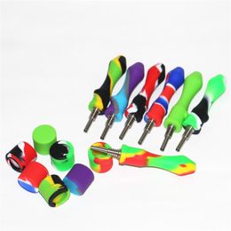 smoking wholesale Silicon Nectars 10mm male titanium nails dabber tools silicone Rig bongs nectar