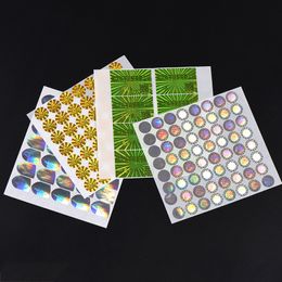 Custom Anti-cunterfeit Holographic Seal Adhesive Stickers Labels Printing Anti-Fake Laser Label with Many Colors Gold Blue