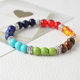 Healing Reiki Prayer Natural Stone Beads Bracelets Yoga 7 Chakra Bracelets fashion Jewellery for Women Men Gift will and sandy new