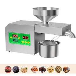 R3S 220V/110V Intelligent Oil Press Stainless Steel Hot and Cold Oil Extraction Machine Peanut Flax Seed Olive Kernel Oil Pressers